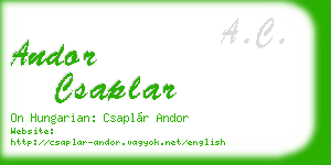 andor csaplar business card
